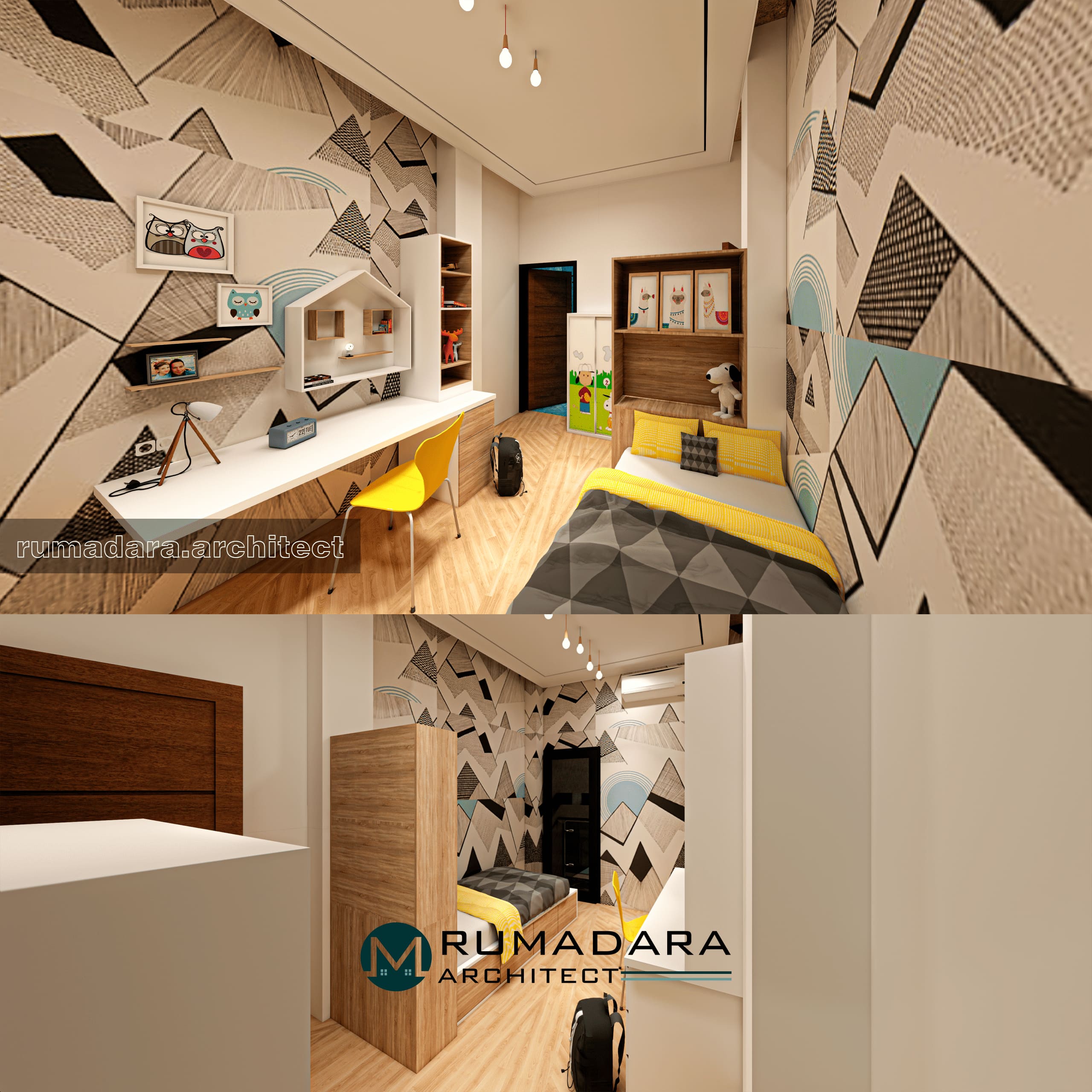 Rumah dengan konsep modern tropis 2 lantai